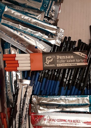 Pensan Mavi Roller Kalem Kartuşu refil yedek uçlar 3 renk - Görsel 7