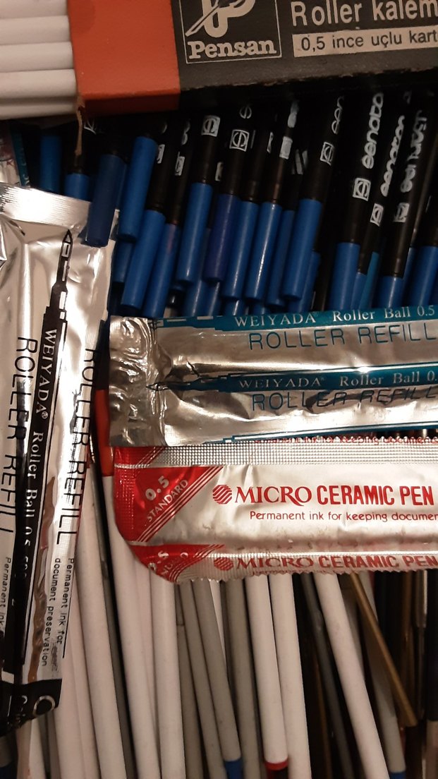 Pensan Mavi Roller Kalem Kartuşu refil yedek uçlar 3 renk - Görsel 4