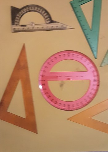 cetvel çeşitleri Renkli Geometri Ölçüm Seti toplu satılıktır - Görsel 3