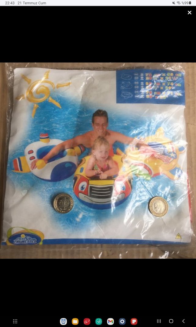 çocuk şişme koltukları 85tl ve yüzme simitleri  195 tl - Görsel 3