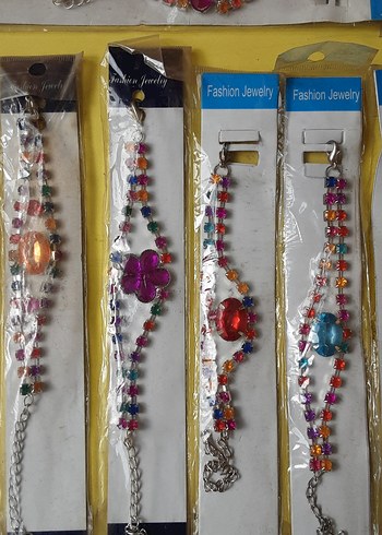 Uzun Renkli Boncuklu Kadın Kolye,küpe, bileklik - Görsel 5