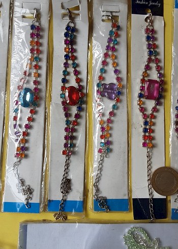 Uzun Renkli Boncuklu Kadın Kolye,küpe, bileklik - Görsel 3