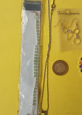 Uzun Renkli Boncuklu Kadın Kolye,küpe, bileklik - Görsel 10