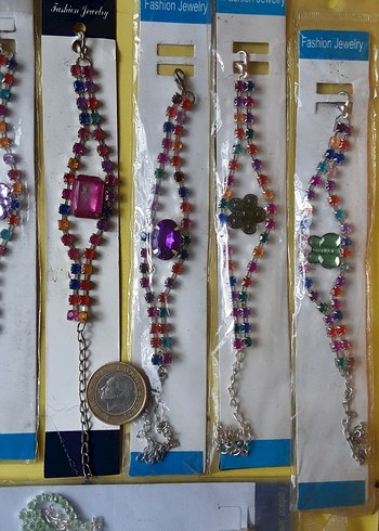 Uzun Renkli Boncuklu Kadın Kolye,küpe, bileklik - Görsel 2