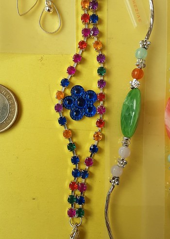 Uzun Renkli Boncuklu Kadın Kolye,küpe, bileklik - Görsel 18