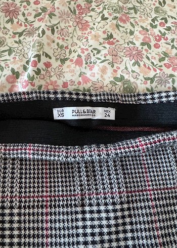 Pull and Bear Çok Renkli Kareli Mini Etek