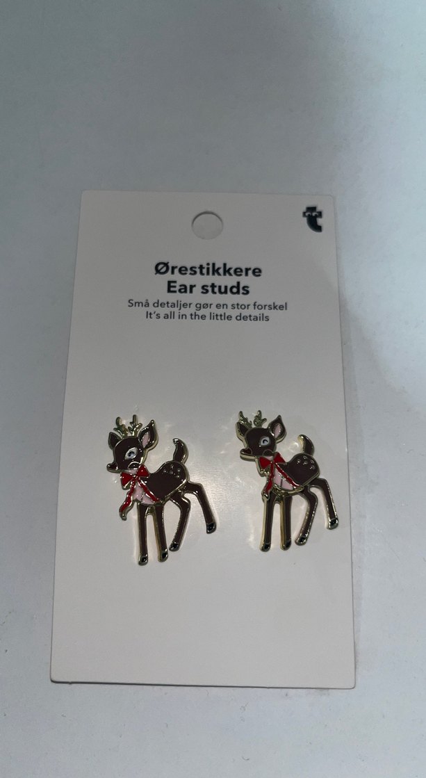 Altın Renk Mini Geyik Küpe - Görsel 2