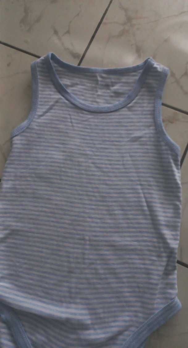 Erkek Bebek Kolsuz Çizgili Body - Görsel 2