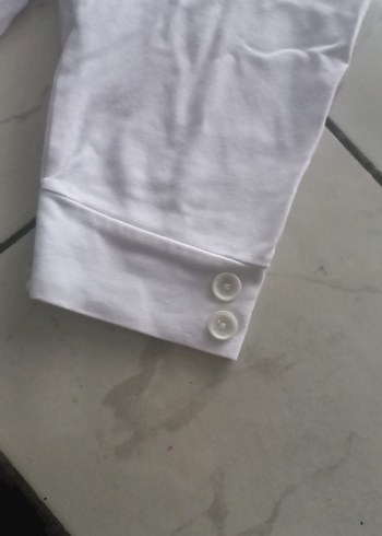 Düğmeli Beyaz Kız Tayt - Görsel 2