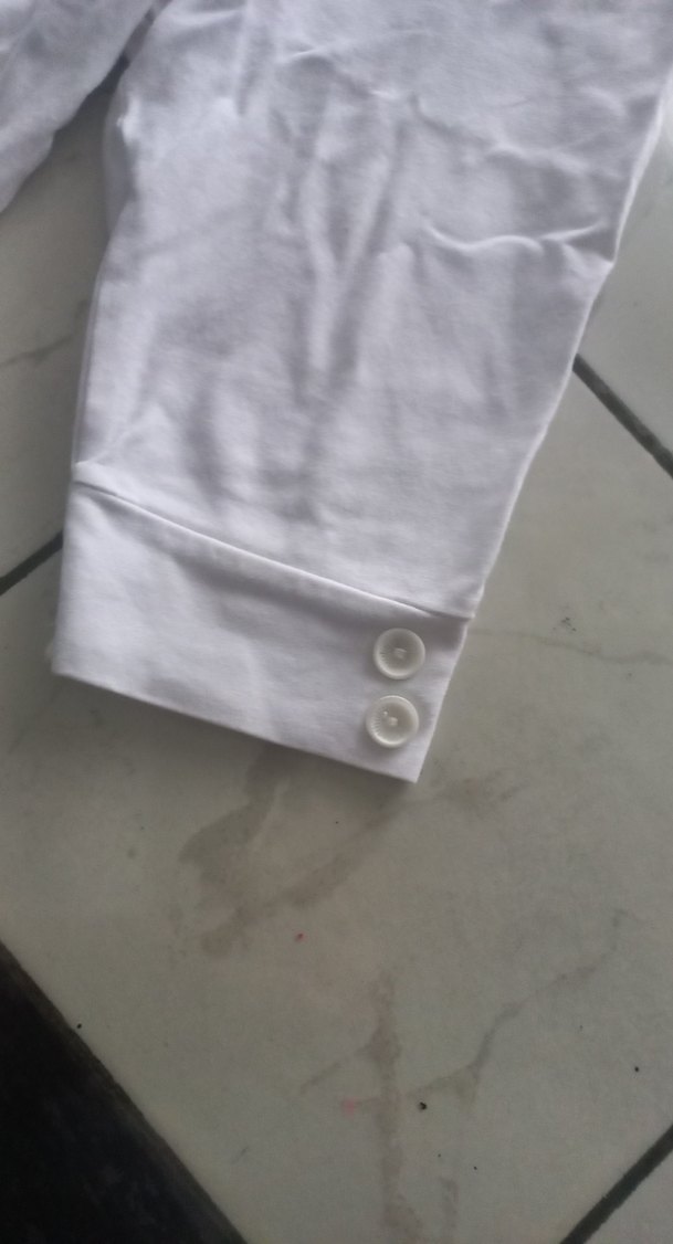 Düğmeli Beyaz Kız Tayt - Görsel 2