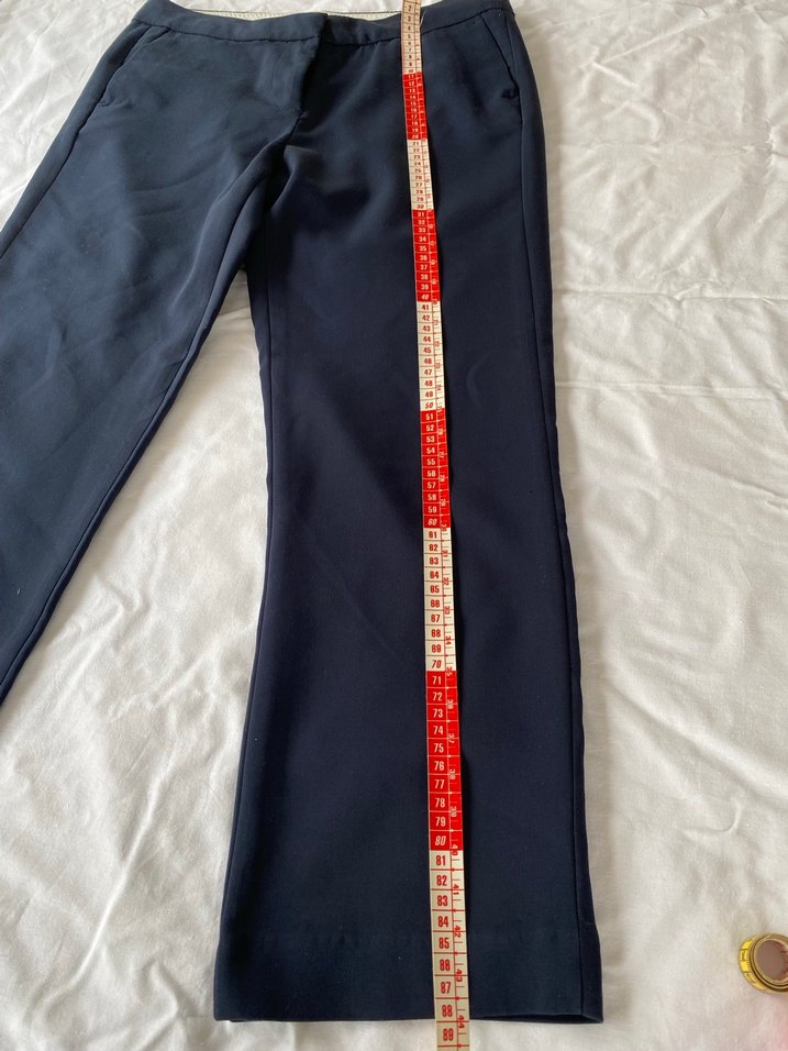 Düğmeli Lacivert Kadın Kot Pantolon - Görsel 2