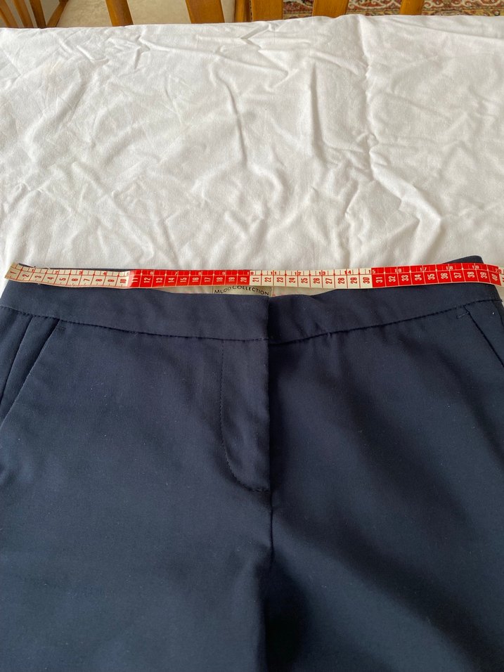 Düğmeli Lacivert Kadın Kot Pantolon - Görsel 5