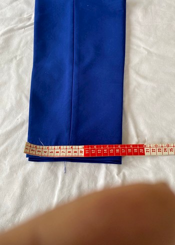 Kadın Mavi Midi Kumaş Pantolon - Görsel 3