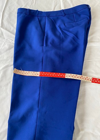 Kadın Mavi Midi Kumaş Pantolon - Görsel 4