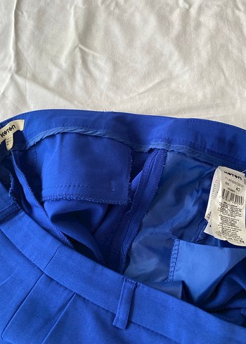 Kadın Mavi Midi Kumaş Pantolon - Görsel 6