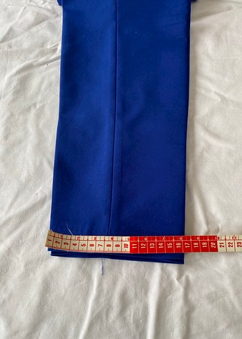 Kadın Mavi Midi Kumaş Pantolon - Görsel 2