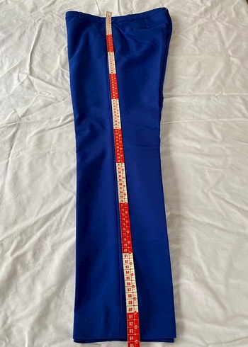 Kadın Mavi Midi Kumaş Pantolon - Görsel 5