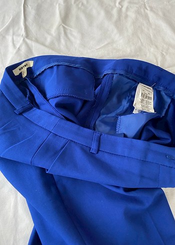 Kadın Mavi Midi Kumaş Pantolon - Görsel 7