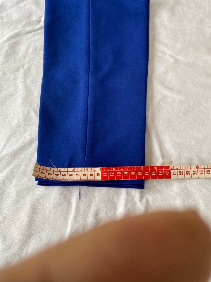 Kadın Mavi Midi Kumaş Pantolon - Görsel 3