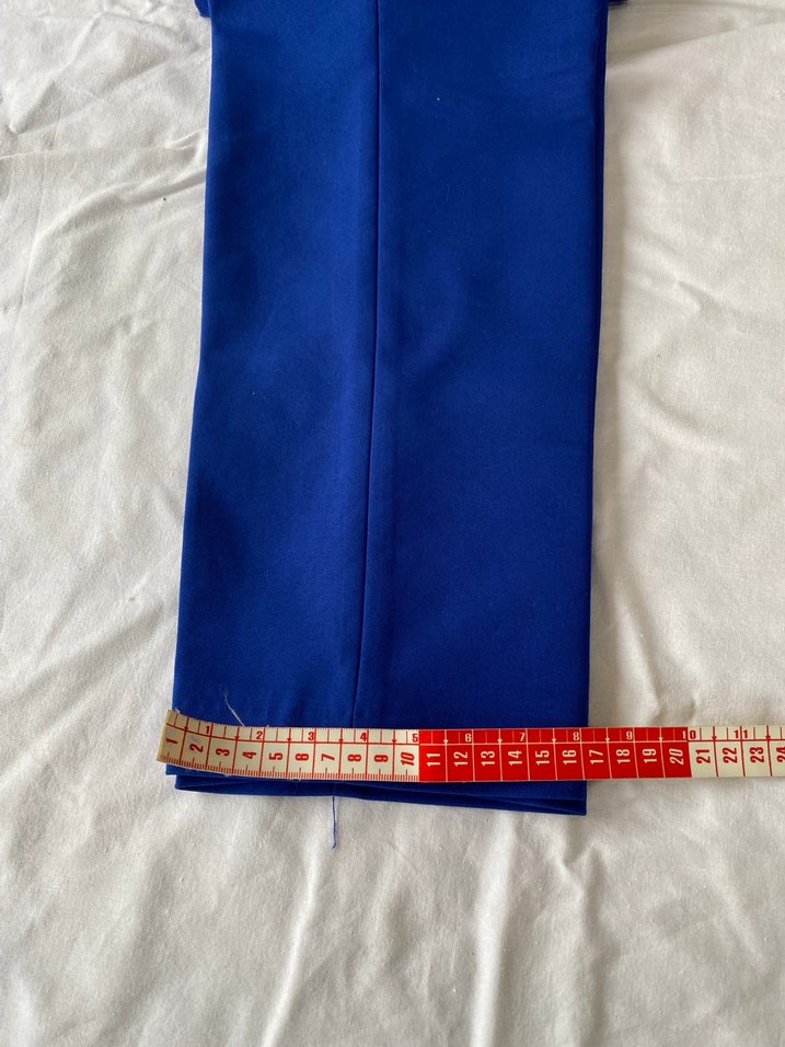 Kadın Mavi Midi Kumaş Pantolon - Görsel 2