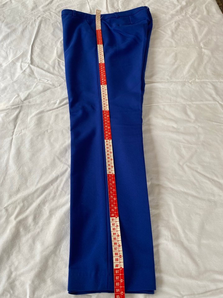 Kadın Mavi Midi Kumaş Pantolon - Görsel 5