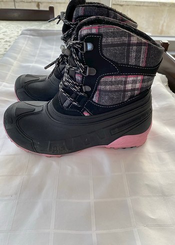 Kız Çocuk Pembe Gri Kürklü Kar Botu - Görsel 5