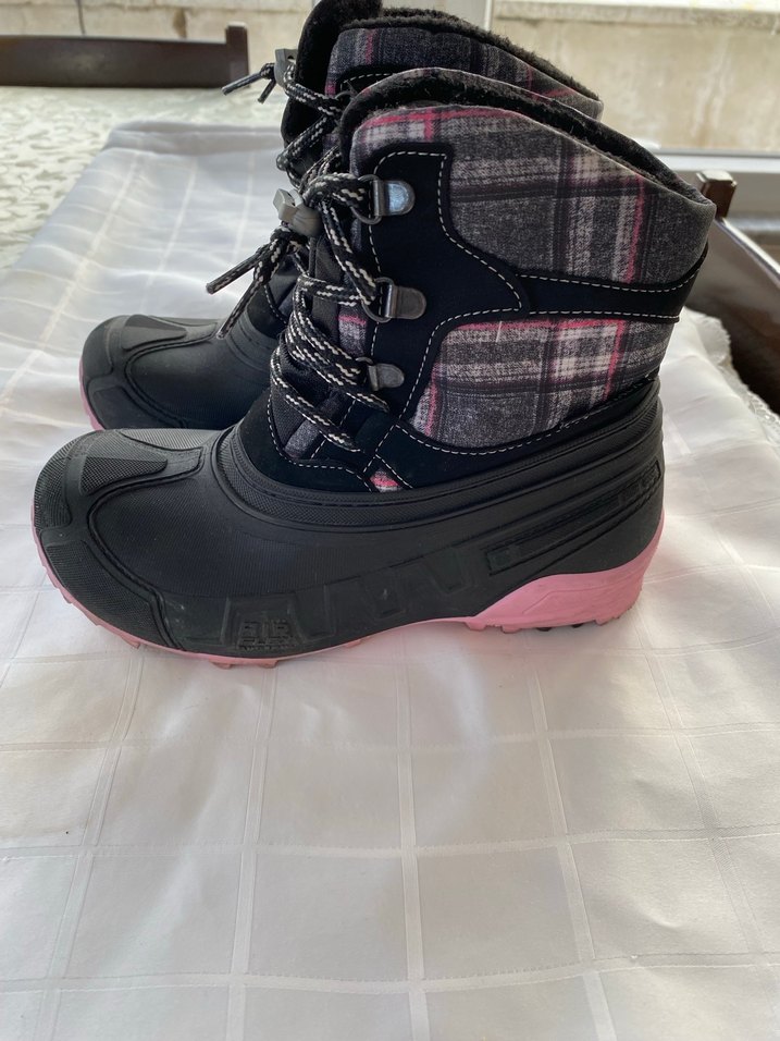 Kız Çocuk Pembe Gri Kürklü Kar Botu - Görsel 5