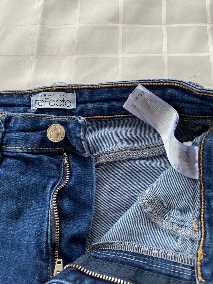 Kadın Mavi Elastik Normal Boy Denim Jean - Görsel 5