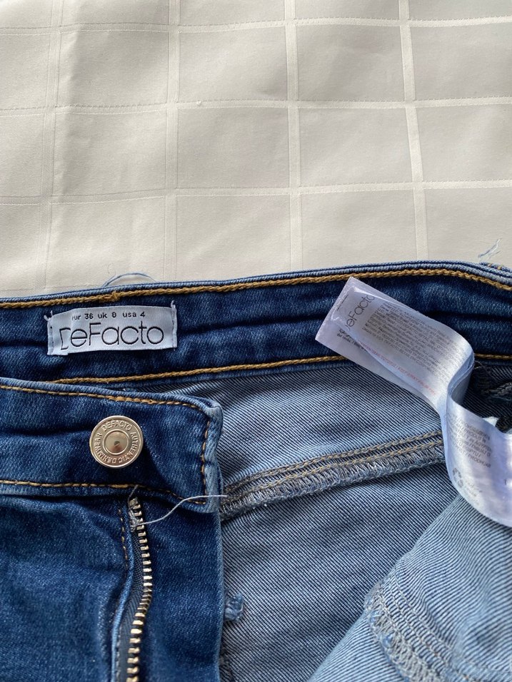 Kadın Mavi Elastik Normal Boy Denim Jean - Görsel 4