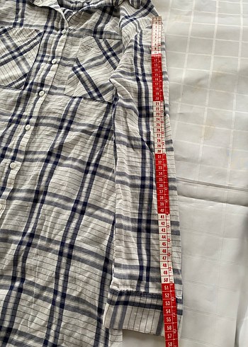 Gri Ekose Pamuklu Uzun Kollu Kadın Gömlek - Görsel 3