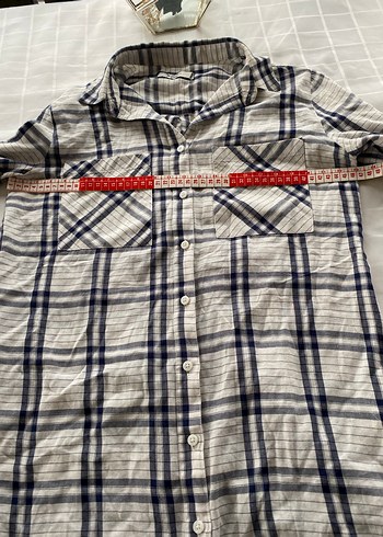 Gri Ekose Pamuklu Uzun Kollu Kadın Gömlek - Görsel 2