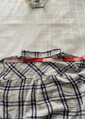 Gri Ekose Pamuklu Uzun Kollu Kadın Gömlek - Görsel 4