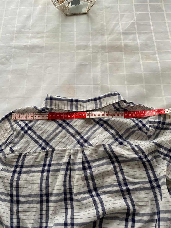 Gri Ekose Pamuklu Uzun Kollu Kadın Gömlek - Görsel 4