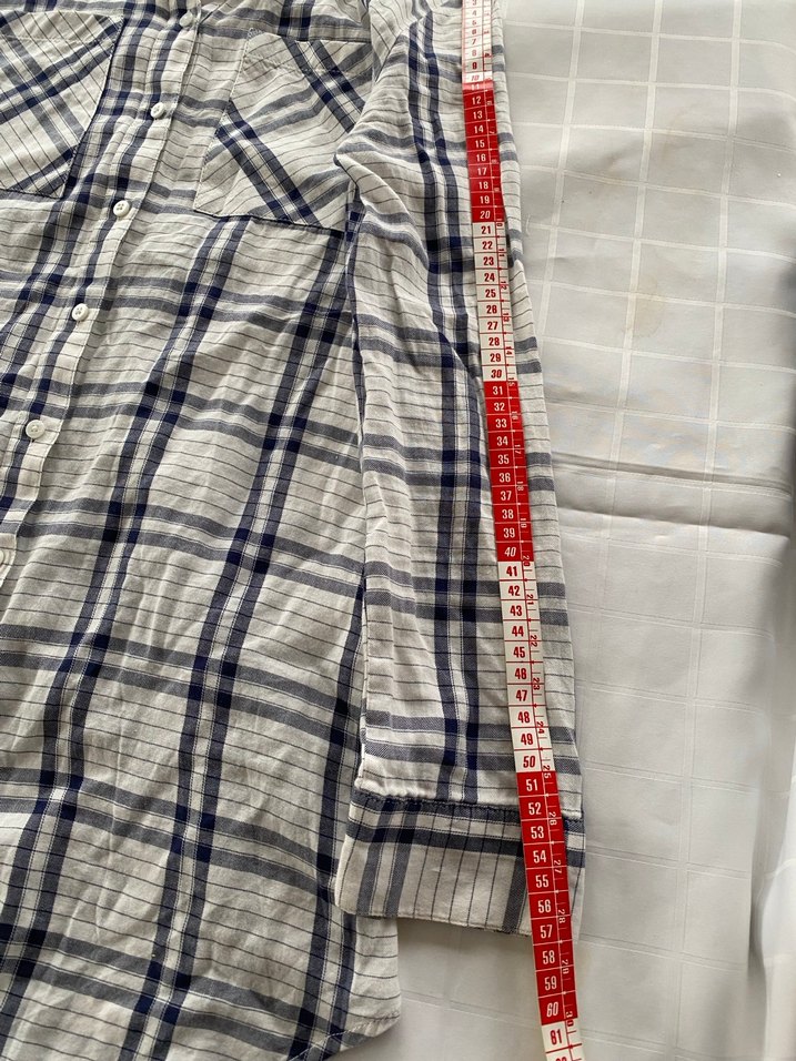 Gri Ekose Pamuklu Uzun Kollu Kadın Gömlek - Görsel 5