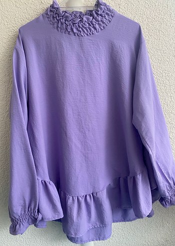 Mor Keten Fırfırlı Bluz - Görsel 6