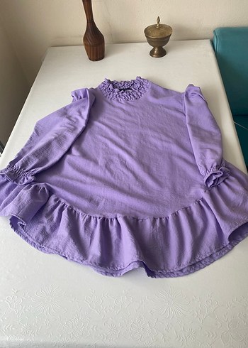 Mor Keten Fırfırlı Bluz - Görsel 5