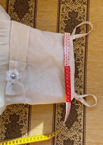 Beyaz Kız çocuk Straplez Uzun Gelinlik - Görsel 3