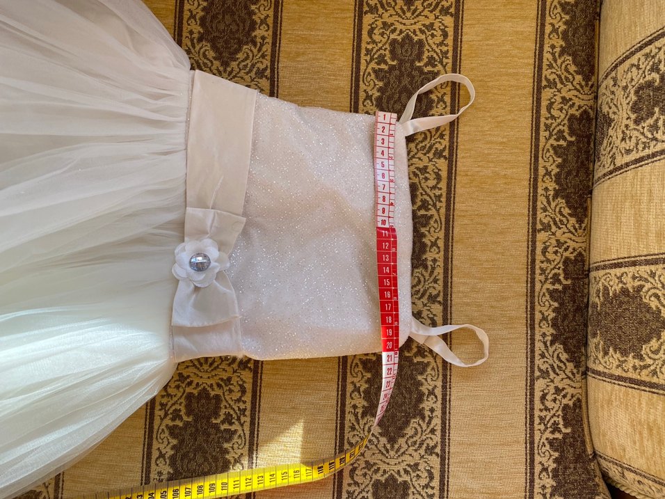 Beyaz Kız çocuk Straplez Uzun Gelinlik - Görsel 3