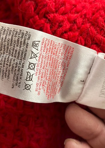 Kırmızı Örgü Çocuk Bere ve Atkı Seti - Görsel 5