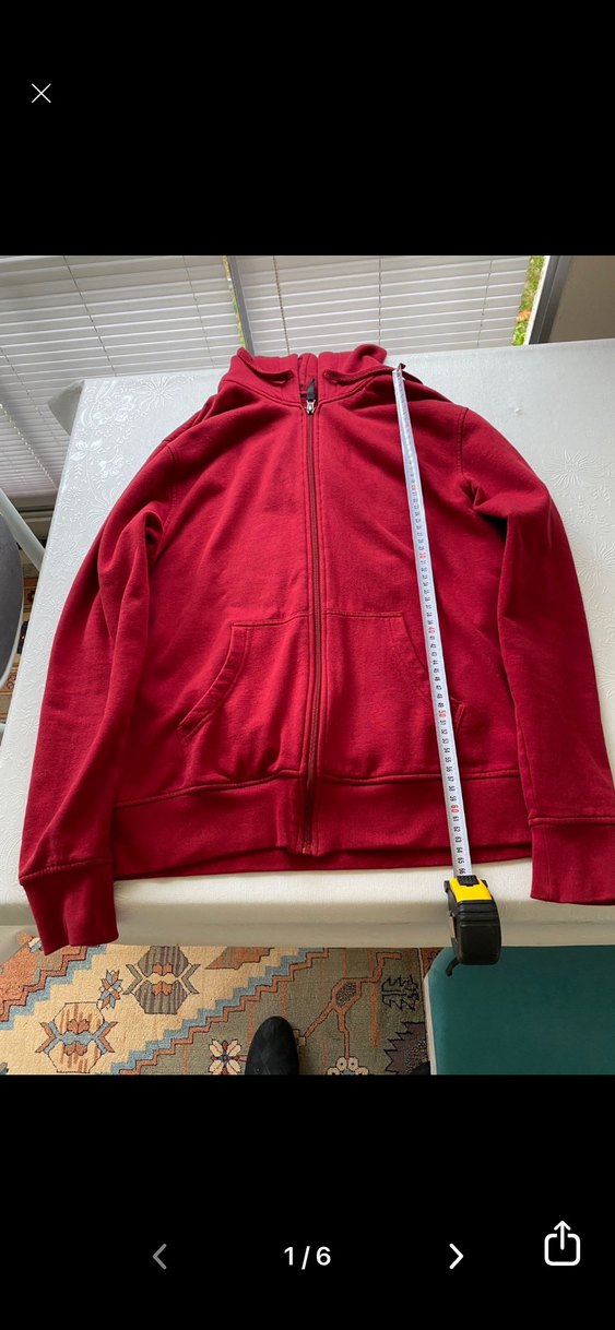 Kırmızı Fermuarlı Erkek Sweatshirt kapşonlu - Görsel 2