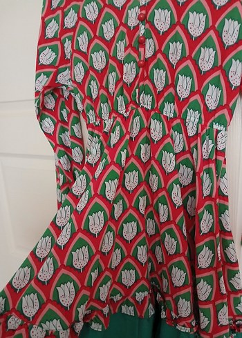 Çiçek Desenli Uzun Kollu Bohem Elbise - Görsel 2