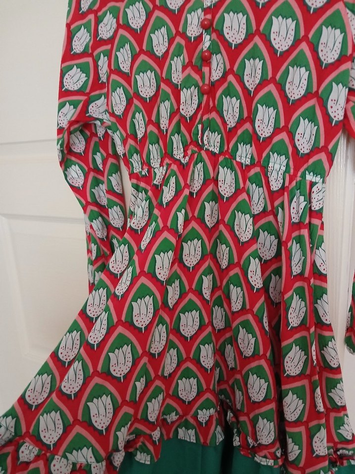 Çiçek Desenli Uzun Kollu Bohem Elbise - Görsel 2