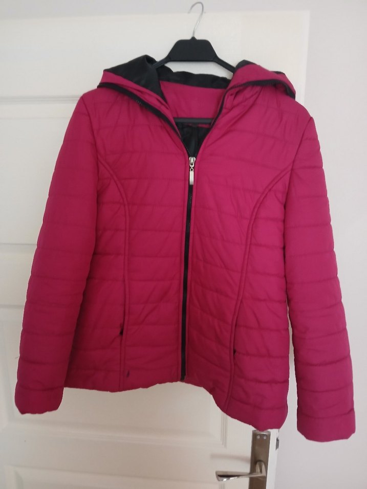 şeker Pembe Kapüşonlu Kadın Kışlık Mont - Görsel 2