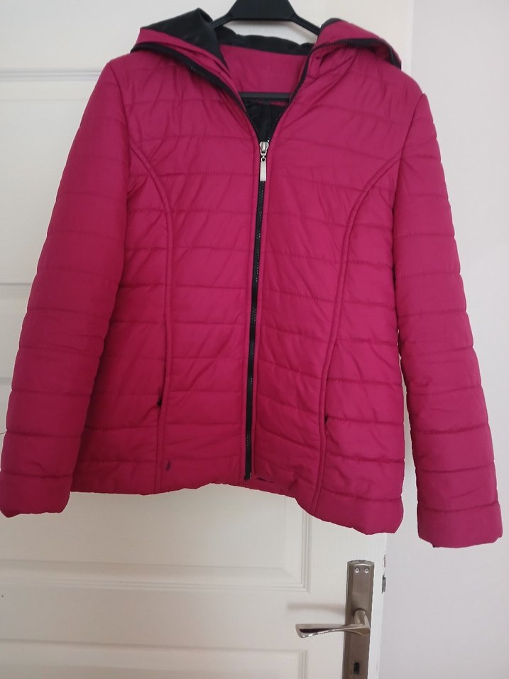 şeker Pembe Kapüşonlu Kadın Kışlık Mont - Görsel 3