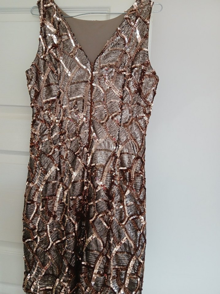 V Yaka Drapeli Yılan Desenli Uzun Elbise - Görsel 2