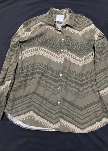 Erkek Haki Bohem Uzun Kollu Gömlek - Görsel 2