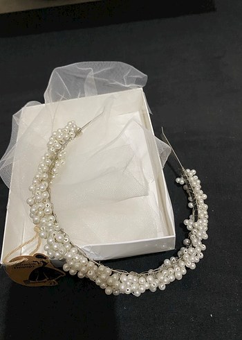 Beyaz Boncuklu Vintage Saç Aksesuarı - Görsel 2