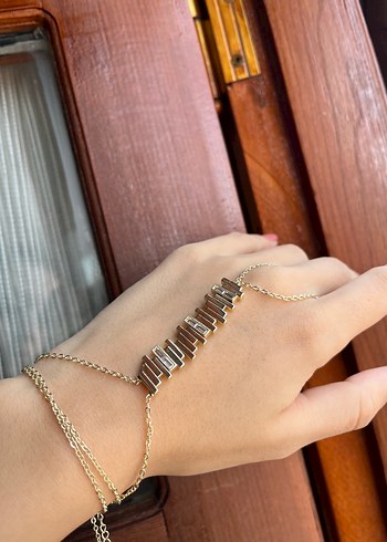 Zebra Desenli Zincir Detaylı Kadın El Zinciri - Görsel 2