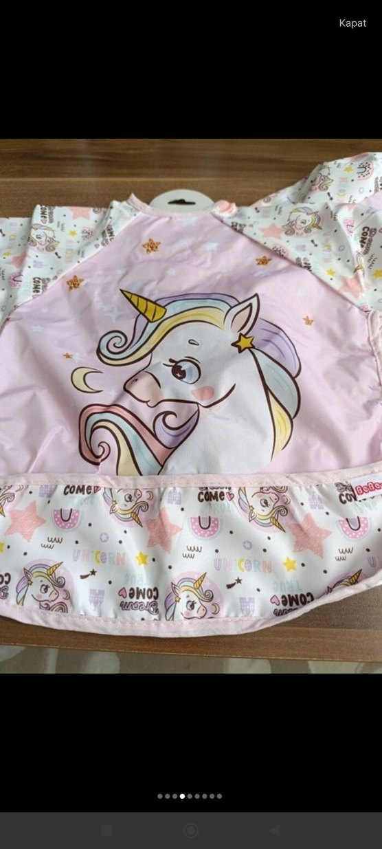 Unicorn Desenli Pembe Bebek Önlüğü - Görsel 4