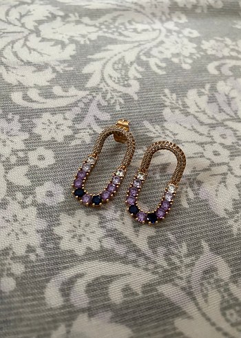 Accessorize Mor Boncuklu Midi Küpe